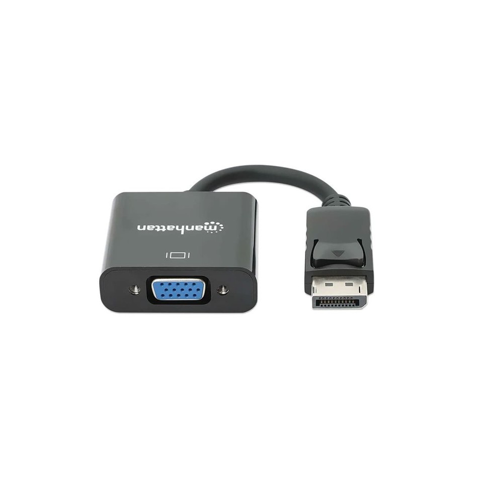 Manhattan 394772 Display Port to VGA Female Converter with 3.5mm audio - Black
