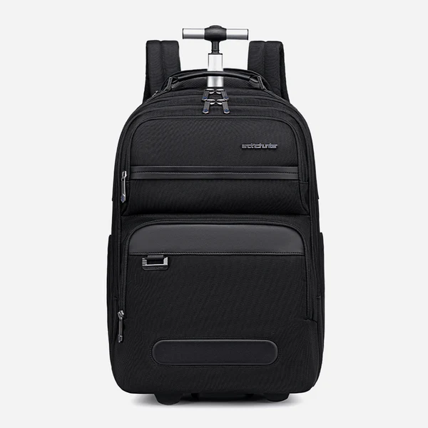 Arctic Hunter LG00656 Rolling Laptop Backpack – Wheeled Business Travel Laptop Trolley Backpack – Durable Carry-on Laptop Bag – Black