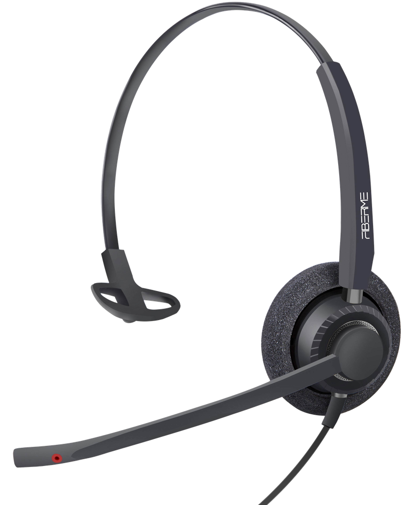 FIBERME FCH7303 Mono USB-A Headset with Dual-Mic ENC AI Noise Cancellation & Volume Control