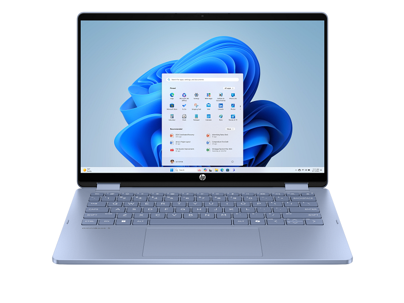 HP OmniBook 5 Flip 14-fp0052ne-Core 5-120U 16GB LPDDR5 5200 on-board-512GB PCIe Gen4 Value-Intel Graphics -Touch/14.0 2K (1920x1200) IPS Low Power 300 nits-Windows 11 Home Single-3years (Blue)