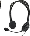 Logitech H111 Wired Headset, Stereo Headphones with Noise-Cancelling Microphone, 3.5 mm Audio Jack, PC/Mac/Laptop/Smartphone/Tablet - Black