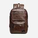 RAHALA GLD-1811-112 15.6-Inch Multi-Pockets Leather Unisex Backpack Bag, Brown