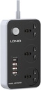 LDNIO 3 POWER SOCKET+USB-C-SC3412