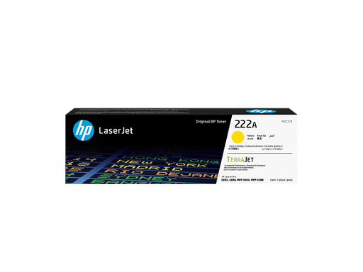 HP 222A Yellow Original LaserJet Toner Cartridge (W2222A) – For HP Color LaserJet Pro M255, M282, and M283 Series Printers