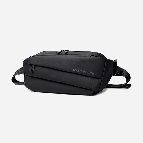 Arctic Hunter YB00029 Men’s Crossbody Sling Bag – Waterproof Shoulder Bag with USB Charging Port and Multi-Pocket Design – Black