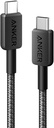 Anker 322 USB-C to USB-C Cable (A81F5H11) – 09 m Braided Charging Cable – Supports Power Delivery & High-Speed Data Transfer – Black